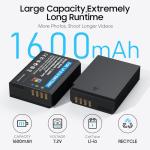 LP-E10 Battery 2-Pack 1600mAh and Digital Display Dual USB Charger for Canon LP E10,EOS Rebel T7 T6 T5 T3 T100,Kiss X50 X70 X80 X90,EOS 1100D 1200D 1300D 1500D 2000D 3000D 4000D Digital Cameras