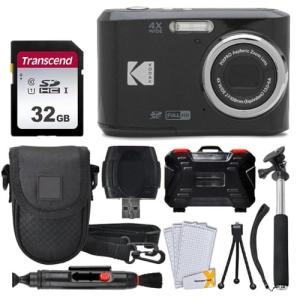Kodak PIXPRO FZ45 Digital Camera, 32GB Memory Card, Point and Shoot Camera Case, Extendable Monopod, Lens Cleaning Pen, LCD Screen Protectors, Table Top Tripod â€“ Ultimate Bundle (Black)