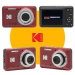 KODAK PIXPRO FZ55 16MP Digital Point & Shoot Camera, 5X Optical Zoom, 28mm Wide Angle, 1080P Full HD Video, Bundle with 32GB SD Card, Protective Case, and Hi-Speed Card Reader (Red)