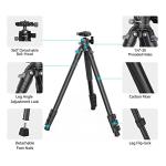 SmallRig AP-10 Carbon Fiber Tripod, 52.4" Lightweight Compact Camera Tripod with Detachable Monopod, 360° Ball Head, Quick Release Plate, Payload 26.5 lbs, for Canon for Sony, DSLR Camera, Phone-4060