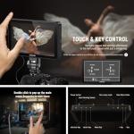 NEEWER F700 7" Camera Field Monitor, 2000nit HD 1920x1080 IPS Touch Screen with 3D LUT, 4K HDMI Loop in/Out with Peak Focus DSLR Video Assist HDR Waveform, Cold Shoe Mount, 2 NP-F750 Batteries & Cable