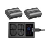 Nikon EN-EL15c Rechargeable Li-ion Battery (2-Pack) Bundle with USB-C Charger with LCD Display for Nikon EN-EL15 Battery (2 Items)
