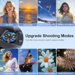 4K Digital Cameras for Photography, Autofocus 12X Optical Zoom 72MP Vlogging Camera for YouTube, Photography Camera with 270°Flip Screen, Wi-Fi & App-Controlled Cameras, 2 Batteries, 64GB Card, Black