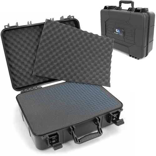 CASEMATIX 16" Hard Case with Foam – Hard Shell Protective Case with Pluckable Pre-Diced Foam Interior for Electronics, Tools, Cameras and Accessories
