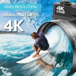4K Digital Camera for Photography with External Adjustable Microphone, 56MP Vlogging Camera for YouTube and Video, 52mm Wide Angle & Macro Lens, with 180° Flip Screen,18X Digital Zoom, 32GB TF Card