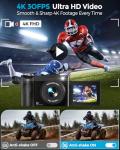 4K Digital Camera for Photography- 50MP Autofocus Vlogging Camera with 2.8" 180° Flip Screen, 16X Digital Zoom- Compact Point and Shoot Camera with 64GB SD for YouTube, Travel, Beginners