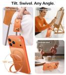 TORRAS for iPhone 17 Pro Case with Stand, Fit for MagSafe, 4X Military Drop Protection, Camera Control Button, Slim Soft Edge Phone Case for iPhone 17 Pro, Translucent Matte Cover 6.3", Bright Orange