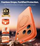 TORRAS for iPhone 17 Pro Case with Stand, Fit for MagSafe, 4X Military Drop Protection, Camera Control Button, Slim Soft Edge Phone Case for iPhone 17 Pro, Translucent Matte Cover 6.3", Bright Orange