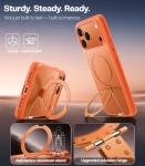 TORRAS for iPhone 17 Pro Case with Stand, Fit for MagSafe, 4X Military Drop Protection, Camera Control Button, Slim Soft Edge Phone Case for iPhone 17 Pro, Translucent Matte Cover 6.3", Bright Orange