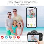 8K Digital Cameras for Photography, 64MP Vlogging Camera for YouTube with 4" Touch Screen, Dual Front/Rear Cameras with LED Fill Light, 3000MAh Battery, Lens Hood, Hot Shoe & 32GB TF Card