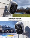 PROWLI Security Cameras Wireless Outdoor, 2.5K WiFi Battery Powered Cameras for Home Security with AI Motion Detection, Color Night Vision, IP66 Weatherproof, 2-Way Audio, SD/Cloud Storage