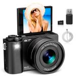 ZOOTEALY 4K Digital Camera for Photography: 64MP Vlogging Camera for YouTube with 2.8" 180° Flip Screen -Autofocus- Anti-Shake - 32G SD Card - 16X Zoom Compact Point and Shoot Camera for Beginners