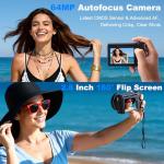 ZOOTEALY 4K Digital Camera for Photography: 64MP Vlogging Camera for YouTube with 2.8" 180° Flip Screen -Autofocus- Anti-Shake - 32G SD Card - 16X Zoom Compact Point and Shoot Camera for Beginners