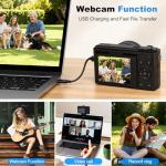 ZOOTEALY 4K Digital Camera for Photography: 64MP Vlogging Camera for YouTube with 2.8" 180° Flip Screen -Autofocus- Anti-Shake - 32G SD Card - 16X Zoom Compact Point and Shoot Camera for Beginners