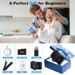 ZOOTEALY 4K Digital Camera for Photography: 64MP Vlogging Camera for YouTube with 2.8" 180° Flip Screen -Autofocus- Anti-Shake - 32G SD Card - 16X Zoom Compact Point and Shoot Camera for Beginners