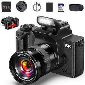 True 5K Digital Cameras for Photography - 80MP WiFi Vlogging Camera for YouTube with 4.0" Touch Screen, 18X Zoom, Lens Cap - Autofocus UHD One-Touch Macro Video Camara Gifts for Beginner Photographer