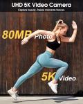 True 5K Digital Cameras for Photography - 80MP WiFi Vlogging Camera for YouTube with 4.0" Touch Screen, 18X Zoom, Lens Cap - Autofocus UHD One-Touch Macro Video Camara Gifts for Beginner Photographer