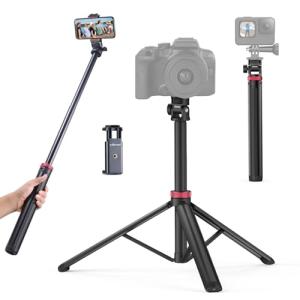 ULANZI MT-79 81" Camera Phone Tripod, Extendable Tripod Aluminum, Portable Adjustable Selfie Travel Stand with 1/4" Screw, 360° Ball Head, for Camera Video Light Smartphone, w ST-07 Phone Mount