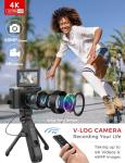 4K Digital Camera with Creator Accessory Kit 48MP Remote Control Vlogging Camera for Vloggers Autofocus Flip Screen Photography Cameras with Tripod Grip, Wide-angle & Macro lens, Mic, Batteries