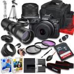 Canon EOS R100 Mirrorless Camera with RF-S 18-45mm f/4.5-6.3 is STM and 420-800mm f/8 Manual Super HD Telephoto Lens + 64 GB Memory + Extra Battery + Camera Case + More (22pc Bundle) (Renewed)