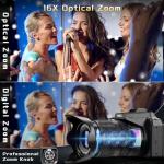 NBD 5K&64MP Digital Cameras for Photography,16X Optical Zoom Camera with 64GB Card, Vlogging Camera for YouTube with 180°Flipable Screen, WiFi & App Control,AutoFocus,2 Batteries (Black)