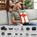 NBD 5K&64MP Digital Cameras for Photography,16X Optical Zoom Camera with 64GB Card, Vlogging Camera for YouTube with 180°Flipable Screen, WiFi & App Control,AutoFocus,2 Batteries (Black)