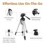 3-Way Pan Head Tripod: Lightweight Black for DSLRs