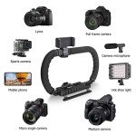 3-Shoe DSLR/Mirrorless/Action Camera Camcorder Phone Stabilizer Expansion Cage Mount Moviemaking Holder Rig YouTube Tiktok Vlogging Video Kit Compatible with GoPro Canon Nikon Sony iPhone Android