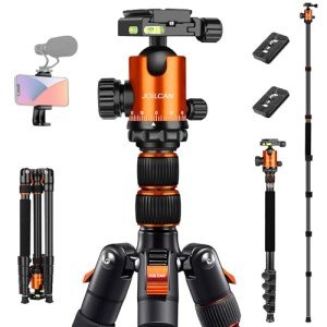 JOILCAN Tripod for Camera, 81" Aluminum Camera Tripod, 83" DSLR Tripods & Monopods, Heavy Duty Travel Tripod for Binoculars Spotting Scope Telescope, Professional Complete Tripod Units, Payload 35lb