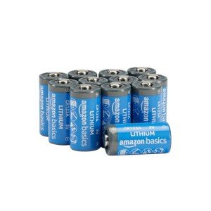 Amazon Basics 12-Pack Non-Rechargeable CR123A Lithium Batteries, 3 Volt, Up to 10-Year Shelf Life