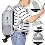 CADeN Camera Backpack w/ 15.6" Laptop Compartment, USB Charge Port, Tripod Holder, Rain Cover Compatible for Sony Canon Nikon