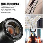 Meike 85mm F1.8 Full Frame Auto Focus Medium-Telephoto Portrait Lens Compatible with Canon EOS EF Mount Digital SLR Cameras 5D Mark IV 6D Mark II