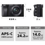 Sony Alpha A6100 Mirrorless Camera with 16-50mm and 55-210mm Zoom Lenses, ILCE6100Y/B, Black
