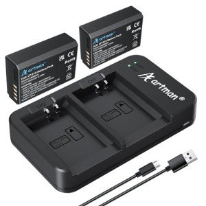Artman LP-E10 Battery 2-Pack 1600mAh and Rapid Dual USB Charger for Canon LP E10, EOS Rebel T7 T6 T5 T3 T100, Kiss X50 X70 X80 X90, EOS 1100D 1200D 1300D 1500D 2000D 3000D 4000D Digital Cameras