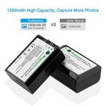 Powerextra 2 Pack Replacement NP-FW50 Battery & Smart LCD Display Dual Channel Charger for Sony Alpha a6500, a6300, a6000, a7, a7s, a5100, a5000, a7r, a7 ii Cameras