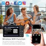 8K Digital Camera for Photography, Vlogging Camera for Youtube with Autofocus, WiFi Touchscreen 16X Digital Zoom Video Camera with 3000mAh Battery, Dual-lens, Lens Hood, 32GB TF Card and Flash,Black