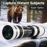 JINTU Telephoto Lens 420-1600mm F/8.3 for Canon EF Manual Zoom Lens 4000D 2000D 1200D T8i T7 T7i T6 T6s T6i T5 T5i 80D 77D 700D 70D 60D 50D 5D 6D 7D 600D 550D SLR Camera Lens Wildlife Moon