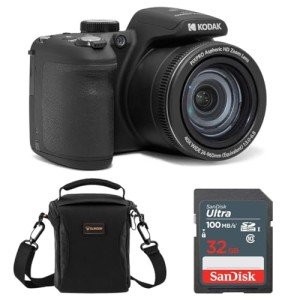 KODAK PIXPRO AZ405-BK 20MP Digital Camera 40X Optical Zoom 24mm Wide Angle Lens Optical Image Stabilization 1080P Full HD Video 3" LCD Vlogging Camera. Bundle with SD Card and Camera Bag