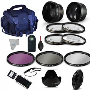 Wide Angle Lens + TELEPHOTO Zoom Lens + Accessory KIT for Nikon P1000 77MM ST