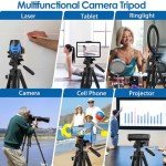 75" Camera Tripod, Tripod for iPhone ipad, Aluminum Professional Heavy Duty Camera Tripod Stand with Wireless Remote/Carry Bag Compatible with DSLR/SLR/DV/GoPro (Black)