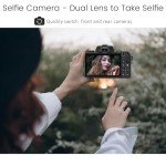 Saneen Digital Camera, 4k Cameras for Photography & Video, 64MP WiFi Touch Screen Vlogging Camera for YouTube with Flash, 32GB Card, Lens Hood, 3000mAH Battery, Front and Rear Cameras - Black