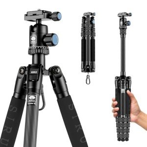 Sirui Compact Traveler 5C Tripod 54.3 inches Lightweight Carbon Fiber Travel Tripod for Camera with 360° Panorama Ball Head for Arca Swiss Quick Release Plate, Max Load 8.8lbs