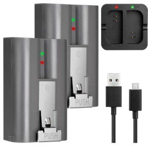 CYZYYLS Replacement for Ring Battery 2 Pack,6040mAh Ring Camera Battery with Charger Station,Ring Doorbell Battery Compatible with Ring-Video Doorbell 2/3/3plus/4,Stick Up Cam and Spotlight Cam
