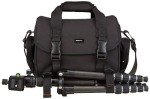 Amazon Basics Large DSLR Gadget Bag, Black with Grey Interior