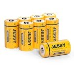 JESSY CR123A Rechargeable Battery, 3.7V Lithium Batteries for Arlo Wireless Cameras VMC3030 VMK3200 VMS3330 3430 3530 and Flashlight Polaroid Microphone (8 Pack)