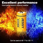 JESSY CR123A Rechargeable Battery, 3.7V Lithium Batteries for Arlo Wireless Cameras VMC3030 VMK3200 VMS3330 3430 3530 and Flashlight Polaroid Microphone (8 Pack)