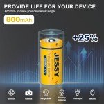 JESSY CR123A Rechargeable Battery, 3.7V Lithium Batteries for Arlo Wireless Cameras VMC3030 VMK3200 VMS3330 3430 3530 and Flashlight Polaroid Microphone (8 Pack)