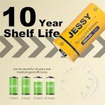 JESSY CR123A Rechargeable Battery, 3.7V Lithium Batteries for Arlo Wireless Cameras VMC3030 VMK3200 VMS3330 3430 3530 and Flashlight Polaroid Microphone (8 Pack)