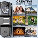 4K Digital Cameras for Photography, 48MP Vlogging Camera for YouTube with WiFi, 180° Flip Screen Compact Camera with Flash, 16X Digital Zoom Travel Camera with Wide-Angle &Macro Lens（White