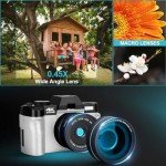 4K Digital Cameras for Photography, 48MP Vlogging Camera for YouTube with WiFi, 180° Flip Screen Compact Camera with Flash, 16X Digital Zoom Travel Camera with Wide-Angle &Macro Lens（White